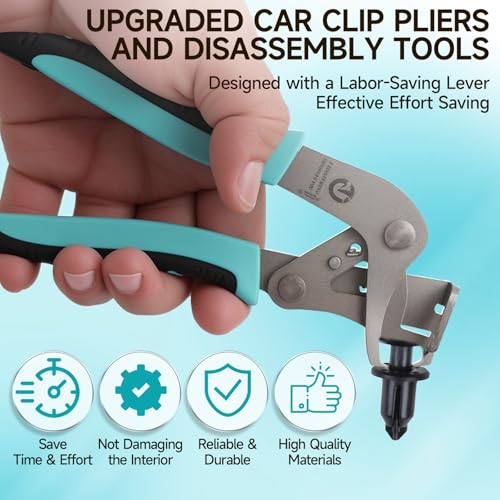MUADUTYY Car Clip Pliers and Disassembly Tools, Multi-Functional Automotive Snap Pliers, Cable Cutting Tool, Easy to Remove Fasteners, Clips, Buckles and Rivets, Open The Panels Without Damage - Image 3