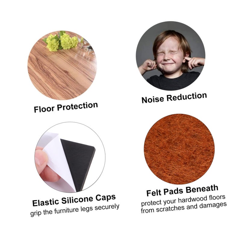 20 Pcs Self Adhesive Furniture Slider Pads Noise Reducing Floor Protectors For Hardwood And Carpet - Image 4