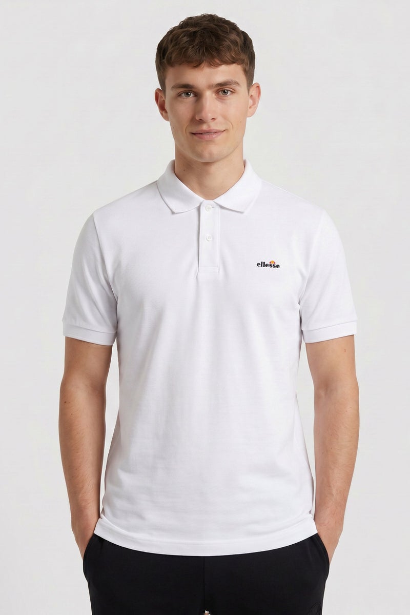 Ellesse Men Regular Fit Solid Short Sleeve Polo Shirt, White - Image 1