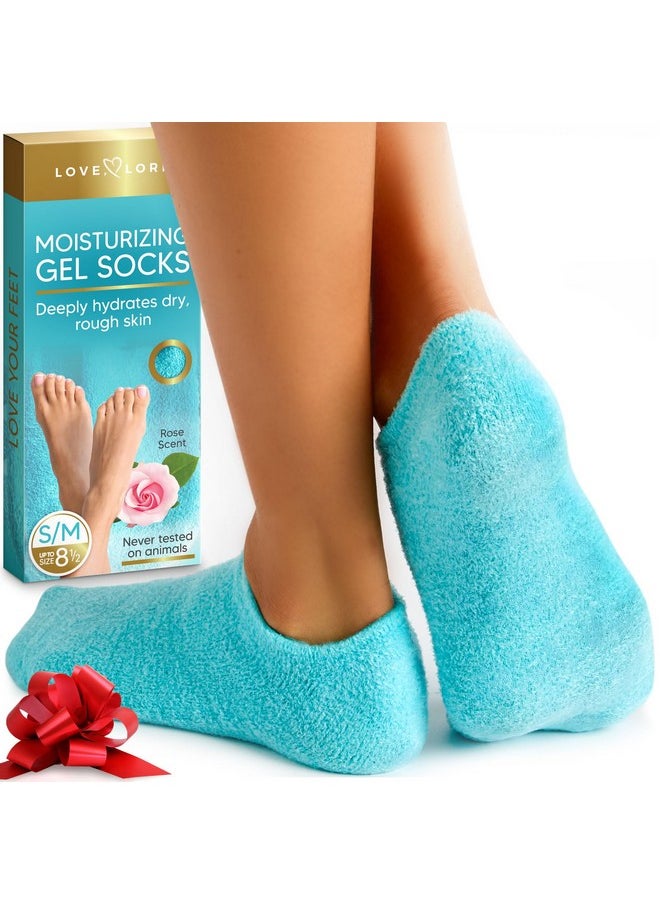 Love, Lori - Premium Moisturizing Socks - Self Care Gifts for Women (Up to Size 8.5) Gel Silicone Aloe Foot Spa Sock Infused with Vitamin E & JoJoba Oil - Image 1