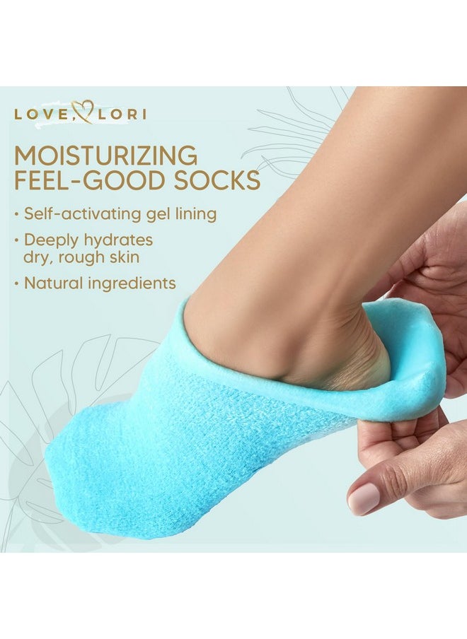 Love, Lori - Premium Moisturizing Socks - Self Care Gifts for Women (Up to Size 8.5) Gel Silicone Aloe Foot Spa Sock Infused with Vitamin E & JoJoba Oil - Image 1