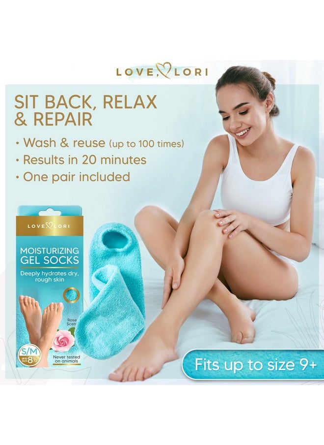 Love, Lori - Premium Moisturizing Socks - Self Care Gifts for Women (Up to Size 8.5) Gel Silicone Aloe Foot Spa Sock Infused with Vitamin E & JoJoba Oil - Image 1