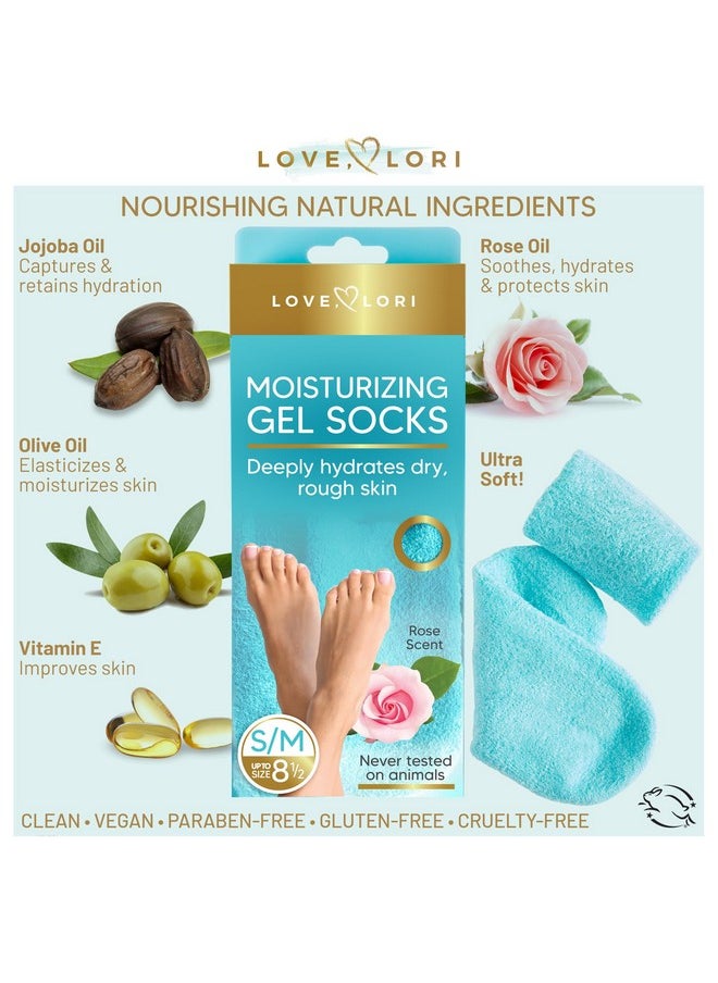 Love, Lori - Premium Moisturizing Socks - Self Care Gifts for Women (Up to Size 8.5) Gel Silicone Aloe Foot Spa Sock Infused with Vitamin E & JoJoba Oil - Image 1