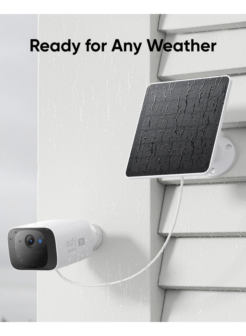 eufy Security Certified eufyCam Solar Panel, Compatible with eufyCam, Continuous Power Supply, 3W Solar Panel, IP65 Weatherproof for Outdoor Surveillance and Camera Charging (White) - Image 4