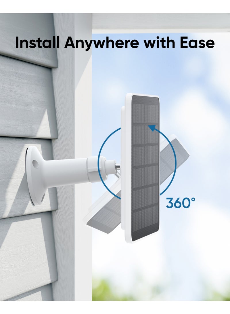 eufy Security Certified eufyCam Solar Panel, Compatible with eufyCam, Continuous Power Supply, 3W Solar Panel, IP65 Weatherproof for Outdoor Surveillance and Camera Charging (White) - Image 5