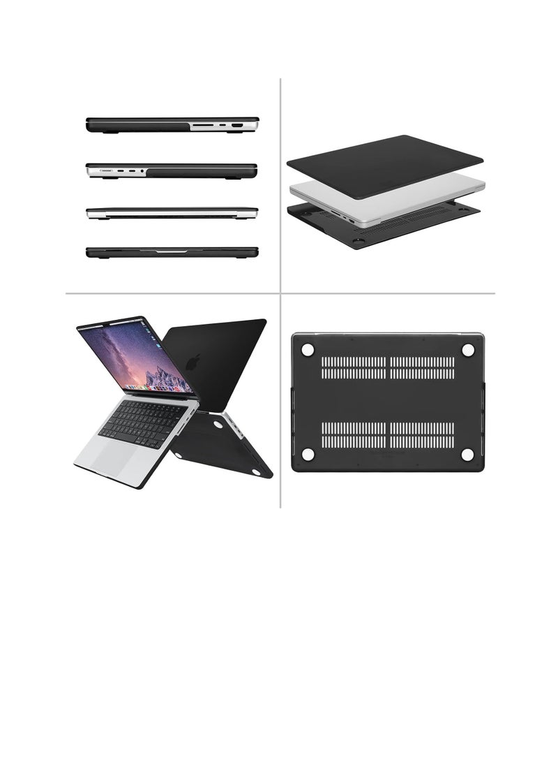 Generic Compatible For MacBook Pro 14 Inch Case 2023 2022 2021 Release M3 A2918 A2992 M2 A2779 M1 A2442 Pro Protective Plastic Hard Shell Case Cover Color Black  - Image 3