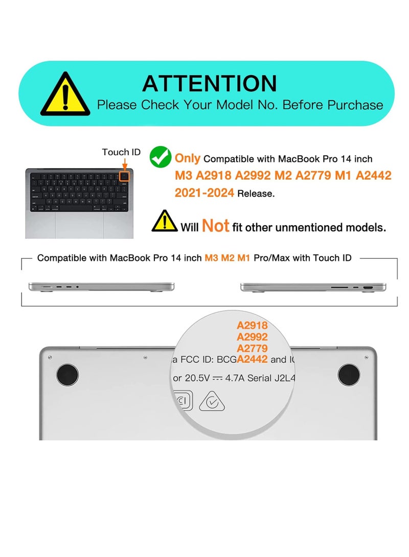 Generic Compatible For MacBook Pro 14 Inch Case 2023 2022 2021 Release M3 A2918 A2992 M2 A2779 M1 A2442 Pro Protective Plastic Hard Shell Case Cover Color Black  - Image 5