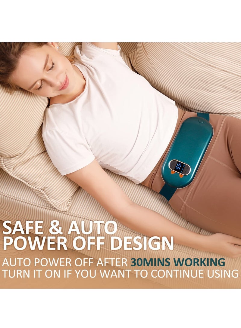 Captaintech Heating Pads for Cramps Period Heating Pad for Cramps with 3 Heating Levels and 3 Massage Modes Portable Wearable Cordless Menstrual Heating Pad Gift for Women Girls Deep Green - Image 4