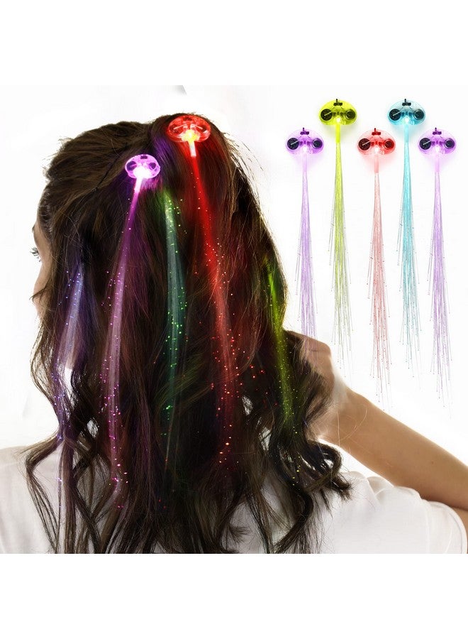Novelty Place 12Pcs Led Light Hair Barrettes Led Light Hair Extension With Clip Bar Dancing Hairpin Lightup Party Favor Set Alternating Changing Colors (14 Inch) - Image 1