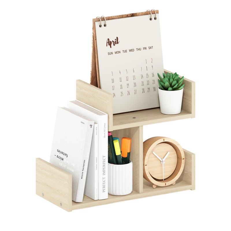 Furinno HERMITE Desk File Folder Organizers 3Shelf Desktop Office Organization Racks Desk Top Display Book Shelf for Paper Office Supplies Magazine Bauhaus Oak - Image 2