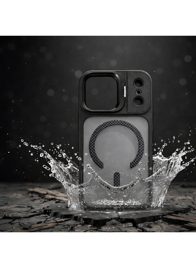 VR CREATIVE Rugged MagSafe Protective Case for Apple iPhone 17 Pro Max with Sliding Camera Cover, Shockproof Design, Wireless Charging Compatible – Black - Image 4