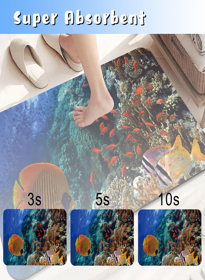 YCTMALL Bathroom Rugs Non Slip Quick Dry Bath mat Rubber Bathroom mat, Super Absorbent Bath mat, Washable Bathroom mat Bath Rugs, Shower Mat Bath Mats for Bath Floor, 15.7x23.6in, Dolphin - Image 2