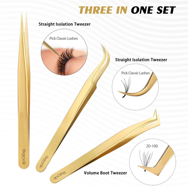 Etercycle High Precision Lash Tweezers Set - Includes 5 Stainless Steel Eyelash Tweezers for Classic Individual and Volume Lash Extensions. Complete with Storage Box - Image 5