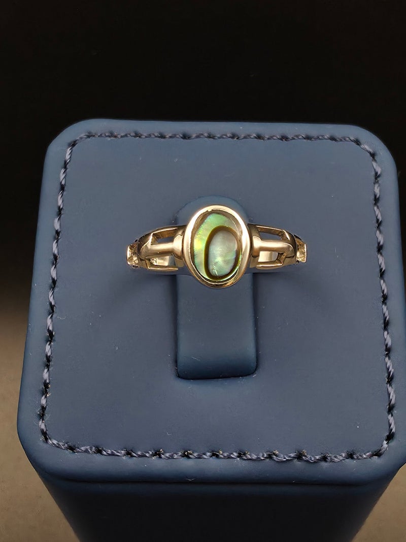 Kanira Premium 925 Sterling Silver Oval Mother of Pearl Statement Ring for Women | Elegant Openwork Designer Ring | Adjustable Fashion Jewelry | KANIRA | Size 8 - Image 2