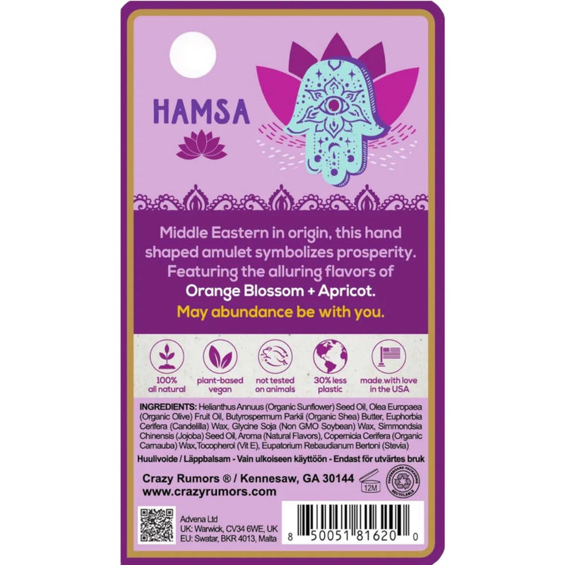 Crazy Rumors Happy Juju All Natural, Plant-Based Lip Balm with Organic Shea & Jojoba 1 Pack (Hamsa) - Image 2
