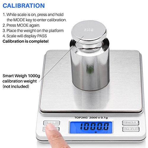 Smart Weigh Digital Pro Pocket Scale with Back-Lit LCD Display, Silver - Image 5