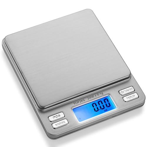 Smart Weigh Digital Pro Pocket Scale with Back-Lit LCD Display, Silver - Image 1