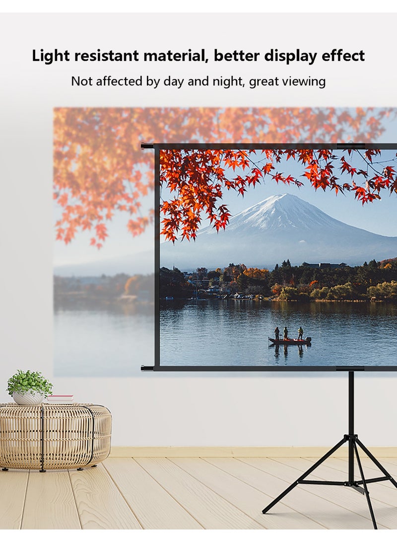 Projector Screen with Stand, Portable 4K HD 16:9 Projector Movie Screen with Height Adjustable Stand for Indoor Home Theater, Outdoor Camping, Office(Single support, 120Inch) - Image 3