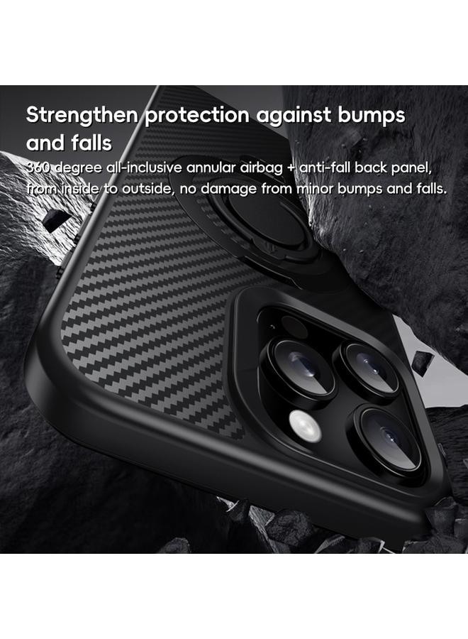 erorex Case For iPhone 14 Pro Max Carbon Fiber MagSafe Phone Case with 360 Degree Rotating Holder - Image 5