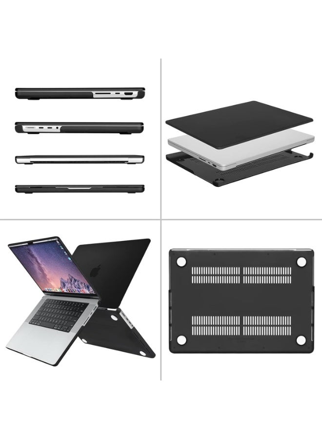 NANAO Compatible with MacBook Pro 16 inch Case 2024 2023 2022 2021 Release M4 M3 M2 M1 A3403 A3186 A2991 A2780 A2485 Pro Max Chip Touch ID, Protective Plastic Hard Shell Case Cover, Black - Image 3