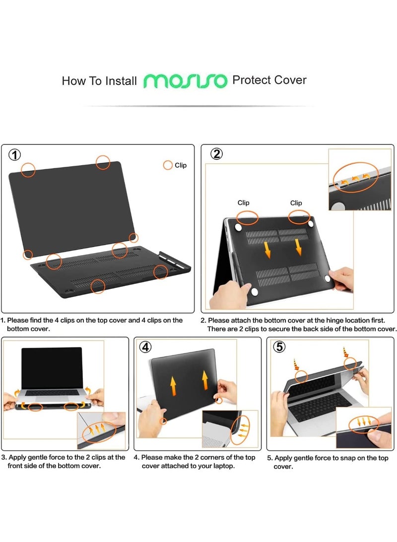 NANAO Compatible with MacBook Pro 16 inch Case 2024 2023 2022 2021 Release M4 M3 M2 M1 A3403 A3186 A2991 A2780 A2485 Pro Max Chip Touch ID, Protective Plastic Hard Shell Case Cover, Black - Image 2