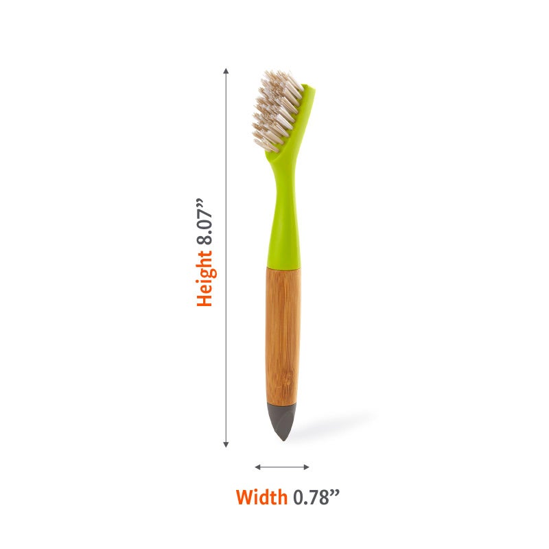 Full Circle Micro Manager, Deep Cleaning Brush for Crevices, Shower, & Grout, Tough Bristles, Sustainable Bamboo Handle, Green - Image 5