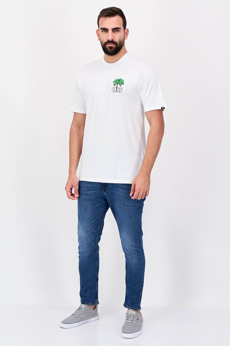 VANS تي شيرت رجالي بأكمام قصيرة وياقة دائرية بطباعة جرافيك، أبيض - Image 3