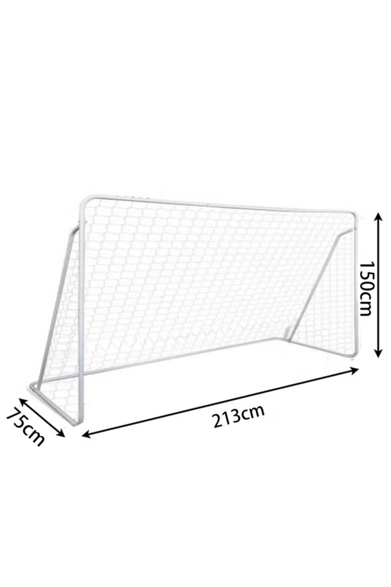 RAKAY Portable Soccer Goal with Net 213x 150 x 75 cm Football Goal with a Single Net Goal Meatel Post,White Frame, Includes Ground Pegs - Image 2