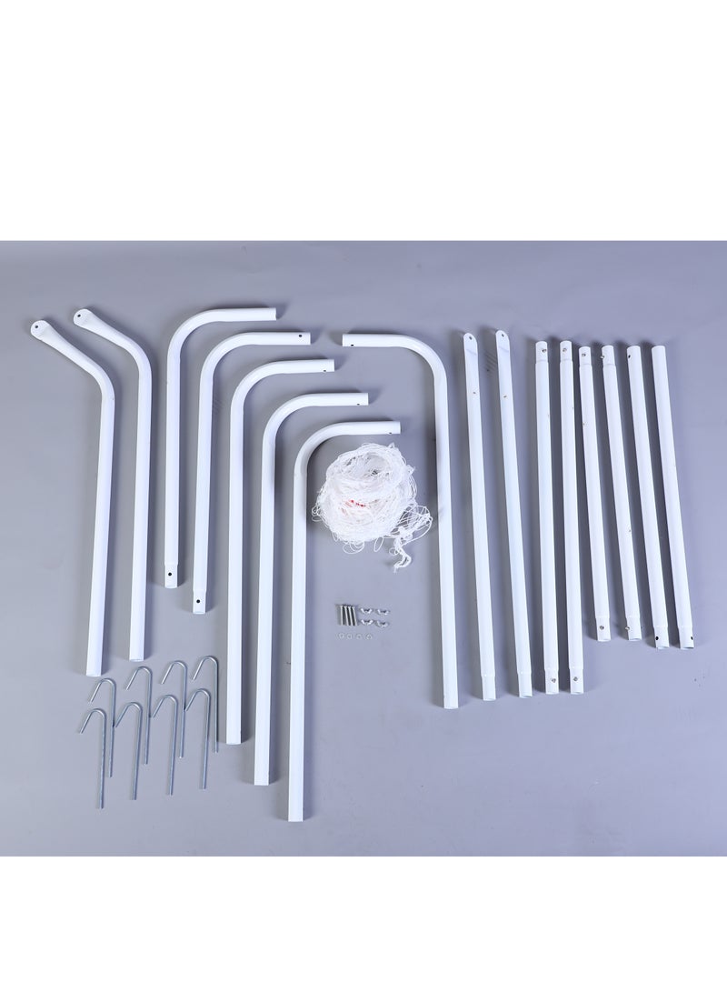 RAKAY Portable Soccer Goal with Net 213x 150 x 75 cm Football Goal with a Single Net Goal Meatel Post,White Frame, Includes Ground Pegs - Image 4