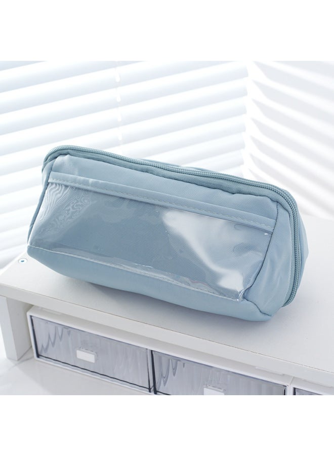 Style Large Capacity High-value Pencil Bag For Men And Women Students Korean Multi-functional Prism Pencil Bag Open Stationery Bag