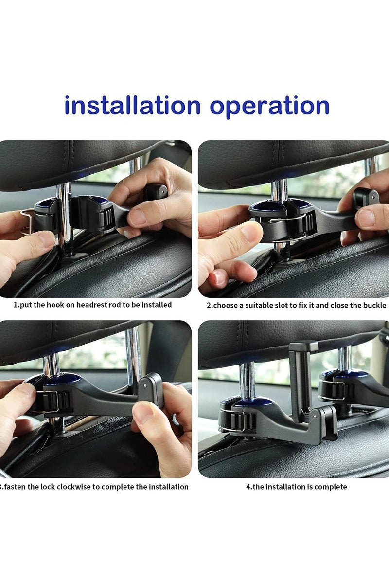 خطاف خلفي لمقعد السيارة، حامل عالمي، نوع القفل، خطاف خلفي للسيارة - Image 4