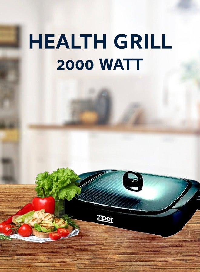 XPER Health Grill - 2000 Watt - Granite Surface - Black - XPGR-112M - Image 4
