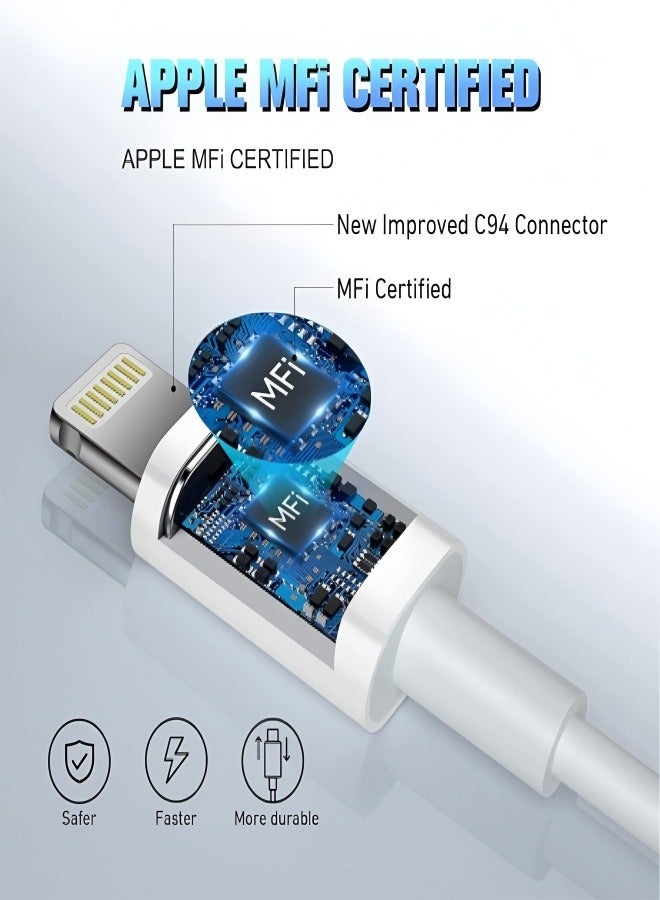 YINPAGE iPhone Charger Cable 1M [MFi Certified] Lightning Cable iPhone Cable  for iPhone 14/14 Pro/14 Plus/14 Pro Max, iPhone 13 Pro 12 Pro Max 11 XS 7 Plus 6S ipad Pro  - Image 4