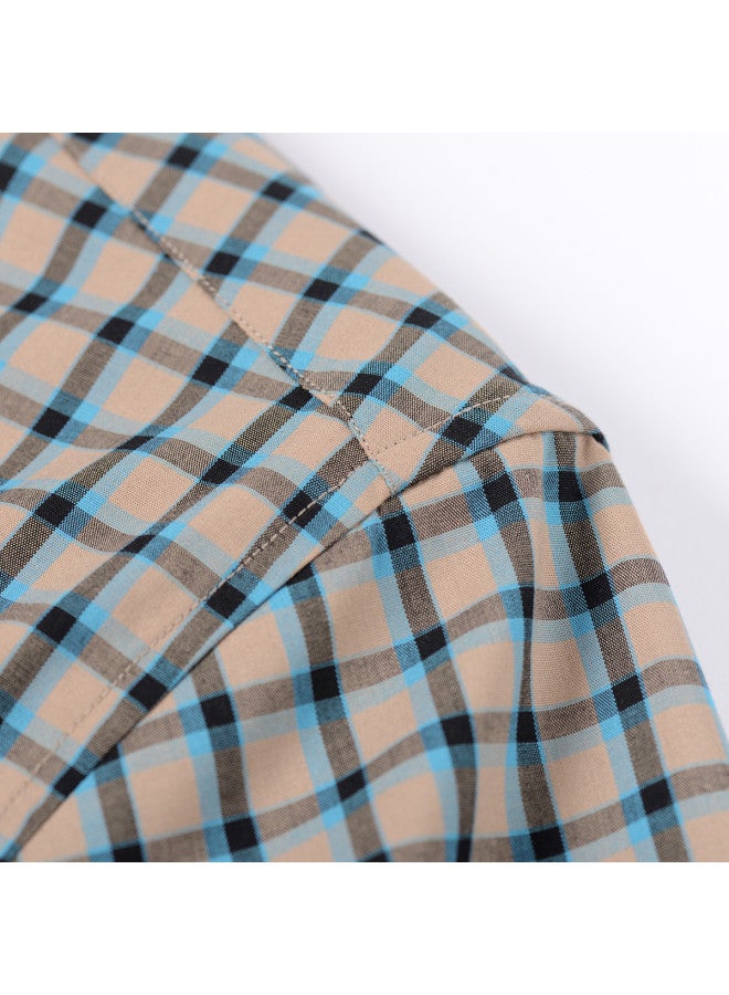 ROMON قميص دكرون الكلاسيكي المربعات للرجال بأكمام طويلة قميص رجال للأعمال قميص رجال بأكمام طويلة - Image 5