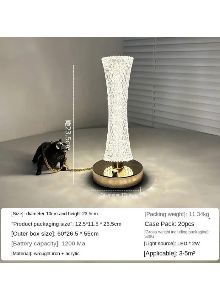 ديكور منزلي عصري، مصباح طاولة كريستالي يعمل باللمس، قابل لإعادة الشحن عبر USB‏ - Image 3