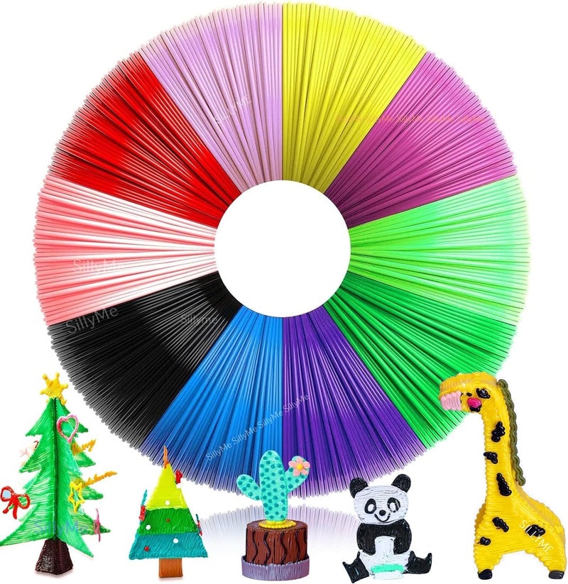 Funny Teddy 10 Colors - 3D Pen Filament - 5meter Each - 3D Pen Refill - 3D Printing Filament PLA Material for 3D Drawing and Printing - 3D Pen Wire - Image 1