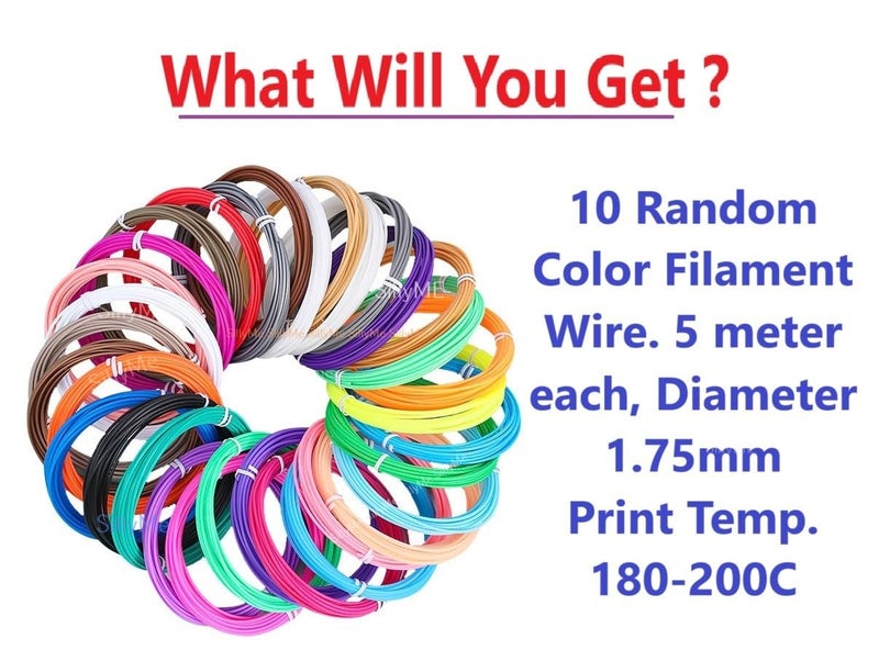 Funny Teddy 10 Colors - 3D Pen Filament - 5meter Each - 3D Pen Refill - 3D Printing Filament PLA Material for 3D Drawing and Printing - 3D Pen Wire - Image 2