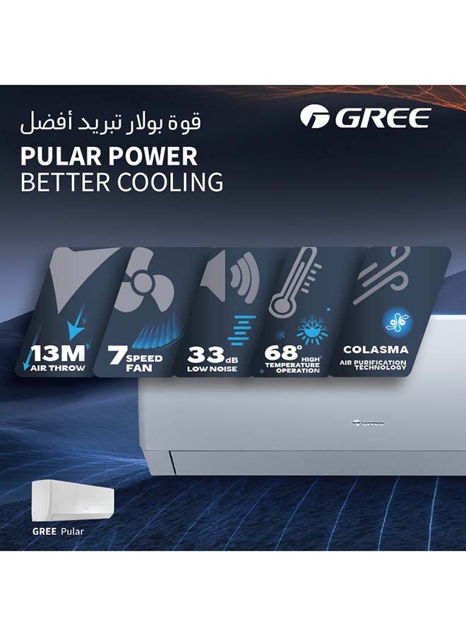 غراي تكييف هواء سبليت بقدرة 2.5 طن مع واي فاي وضاغط دوار P4matic-P30C3 أبيض - Image 4