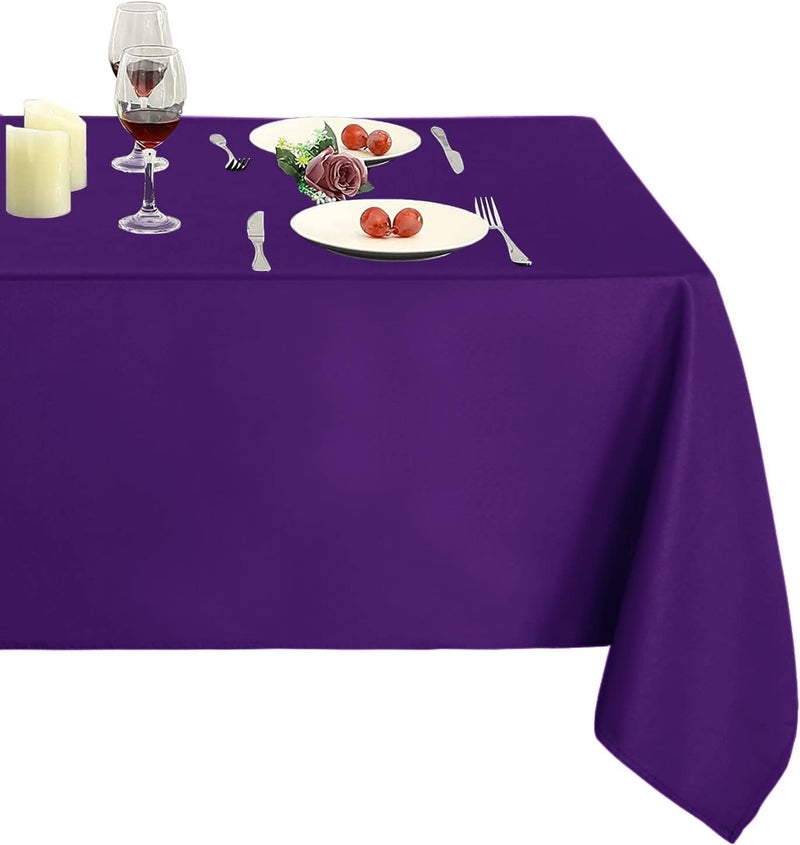 Obstal Temp fluctuation resistant crafted quality 210GSM Rectangle Table Cloth - Heavy Duty Water Proof Microfiber Tablecloth, Decorative Fabric Table Cover for Outdoor and Indoor Use (Violet, 60 x 144 Inch) Light durable upgraded substance - Image 1