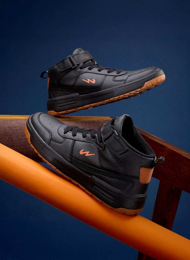 CAMPUS Men Flee Memory Extra Bounce Lace-Up Sneakers-Black - Image 2