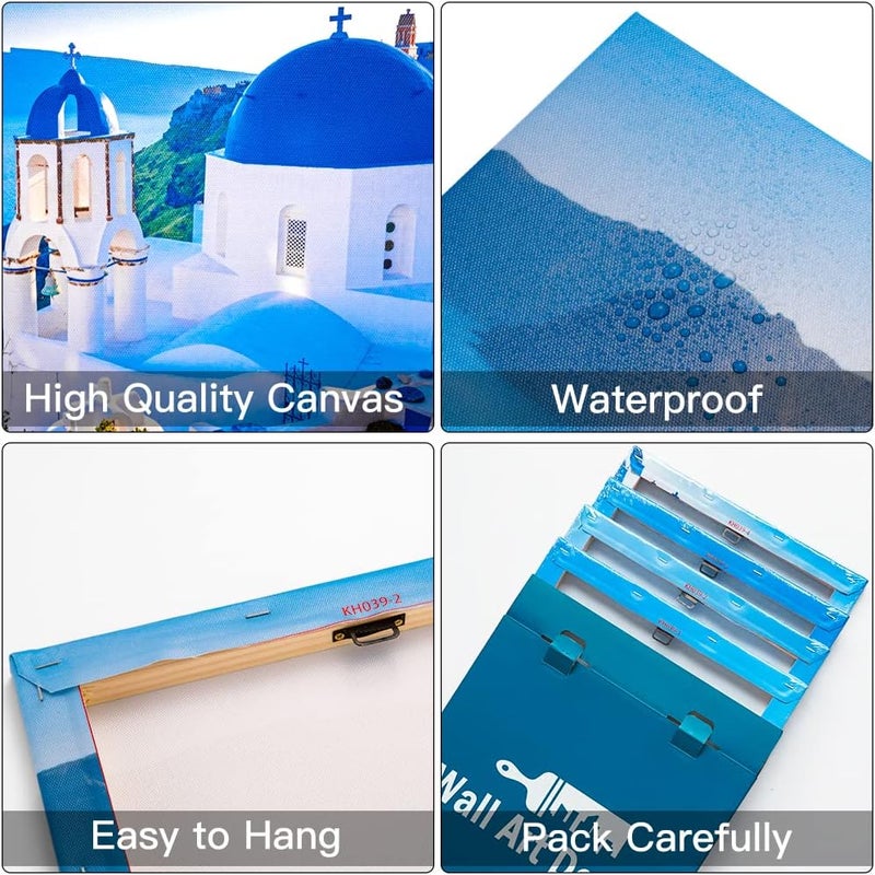 Sungeek 4-Piece Canvas Wall Art Set - Santorini - Image 3