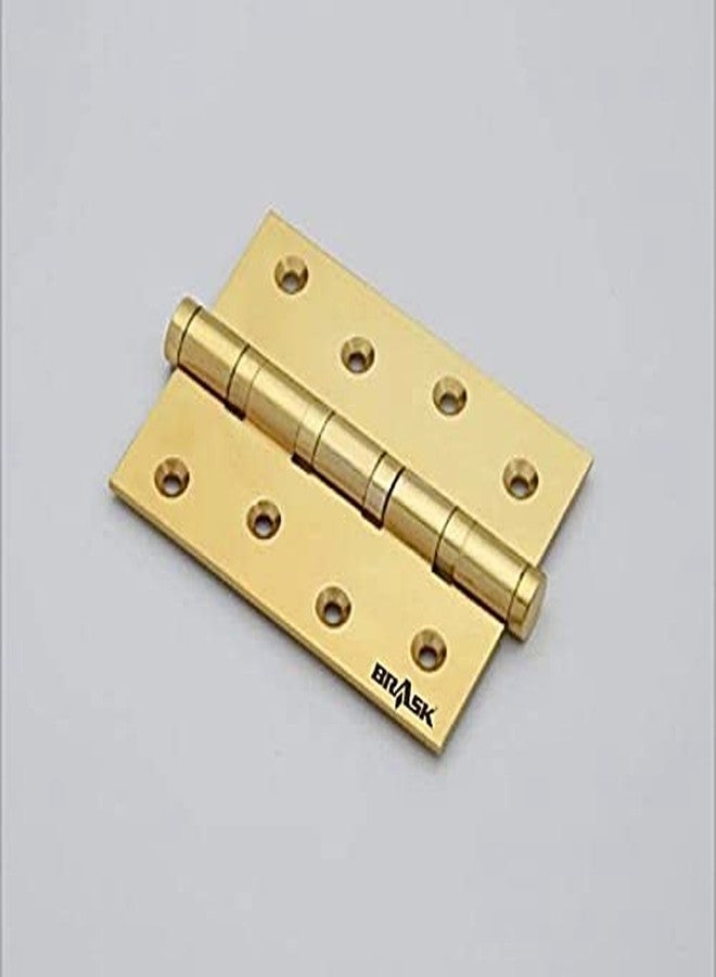 BRASK Brass Ball Bearing Hinges 4" x 3 x 3 mm (Pack of 3) (Golden Satin Finish) - Image 2
