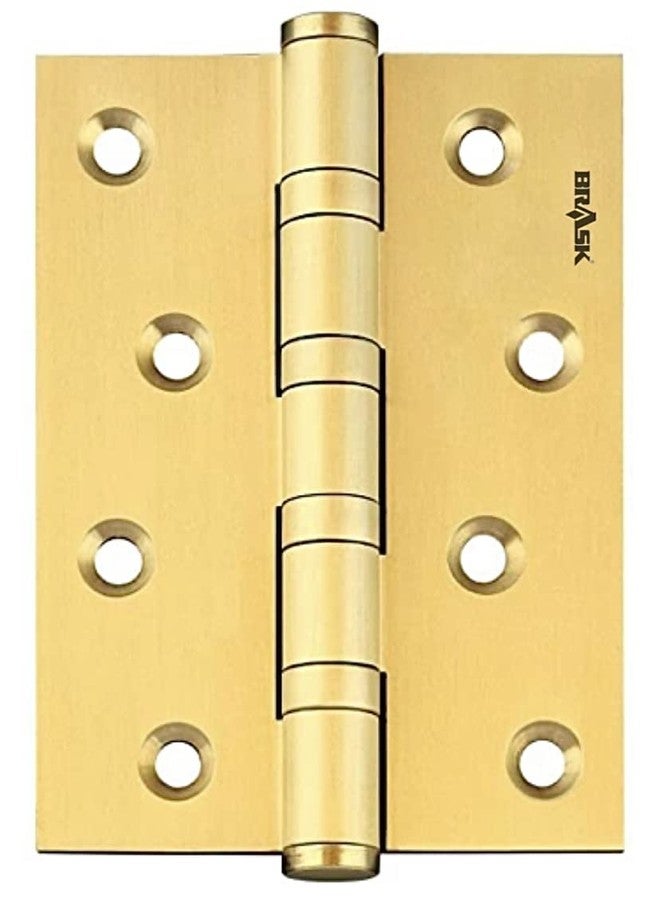 BRASK Brass Ball Bearing Hinges 4" x 3 x 3 mm (Pack of 3) (Golden Satin Finish) - Image 1