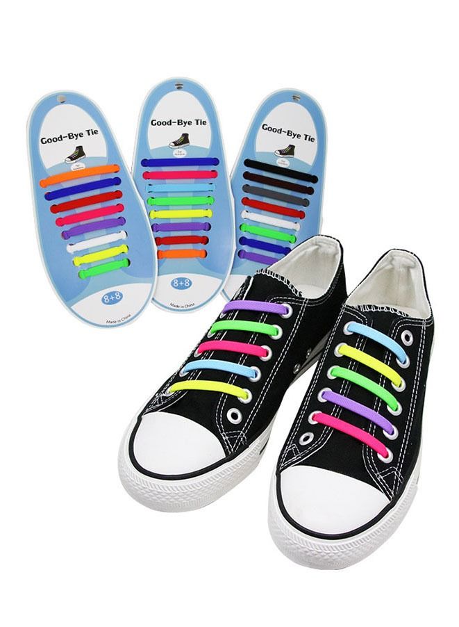 مجموعة أربطة أحذية مقاومة للماء بدون رباط مكونة من 16 قطعة، متعددة الألوان - Image 1