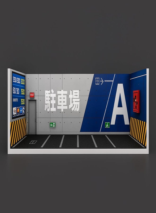 Art Monk A One Garage - Limited Edition Diorama Stack | Premium Die-Cast Car Display | Miniature Garage Parking Scene for Scale Models | Collectible Car Display Backdrop(Without Cars) - Image 1