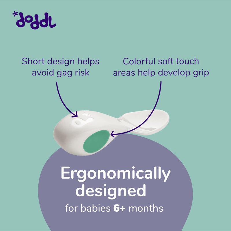 doddl Baby Spoon and Fork Set with Travel Case, Ergonomic Utensils For Self Feeding, Silverware for Babies 6 Months and Up, BPA Free, Dishwasher Safe - Image 3