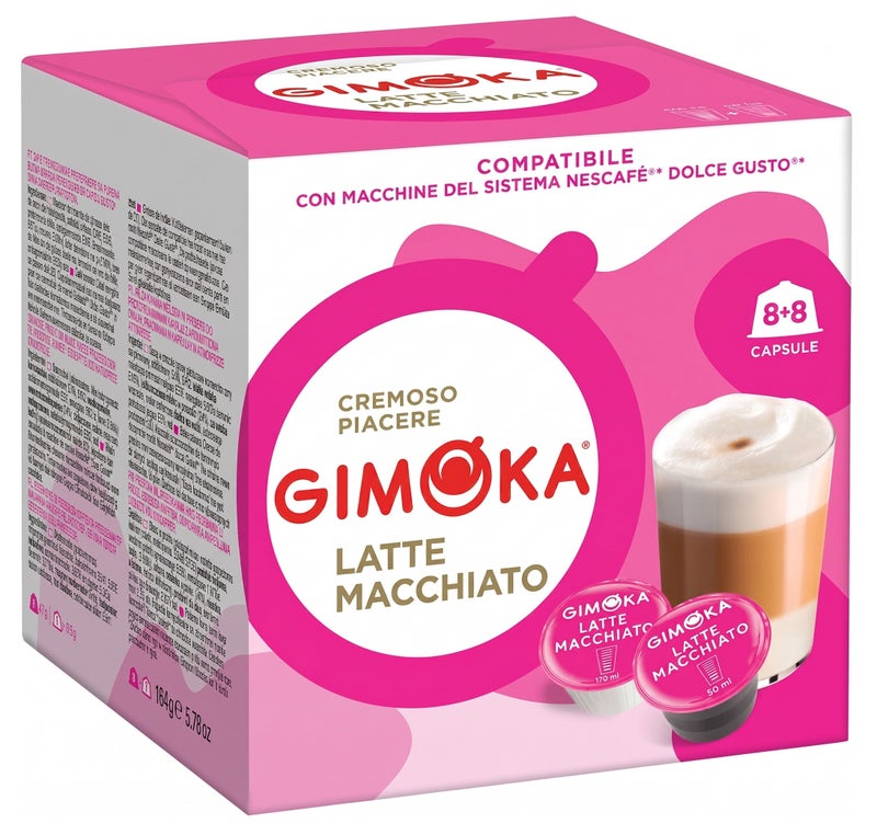 GIMOKA Dolce Gusto Latte Macchiato 16 Coffee Capsules 164g - Image 1