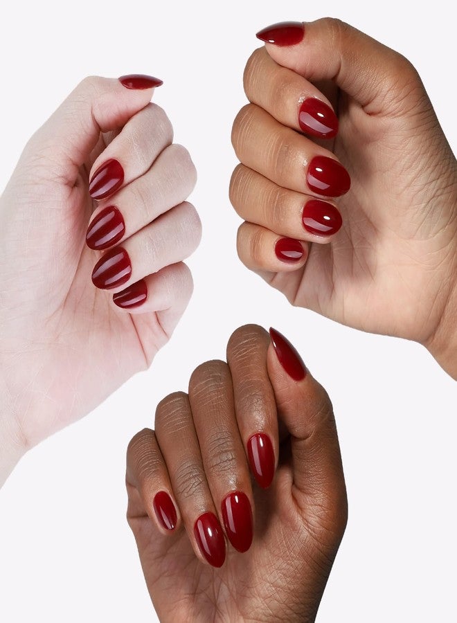 OIFEN 16 Sizes Extra Short Gel Press on Nails Almond Burgundy Red Reusable 32pcs Glossy Fake Nails with Glue and Jelly Stickers,Cranberry Cordial - Image 5