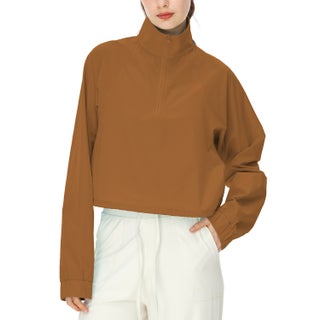 alo Spring and Autumn new yoga half zipper stand collar windproof sweater jacket sports fitness women drawstring elastic cuffs Brown - pzsku/Z40D5E9FD6C17D8EBC530Z/45/1746073538/609bb494-8d8f-4c61-bede-b6ce93617a5c
