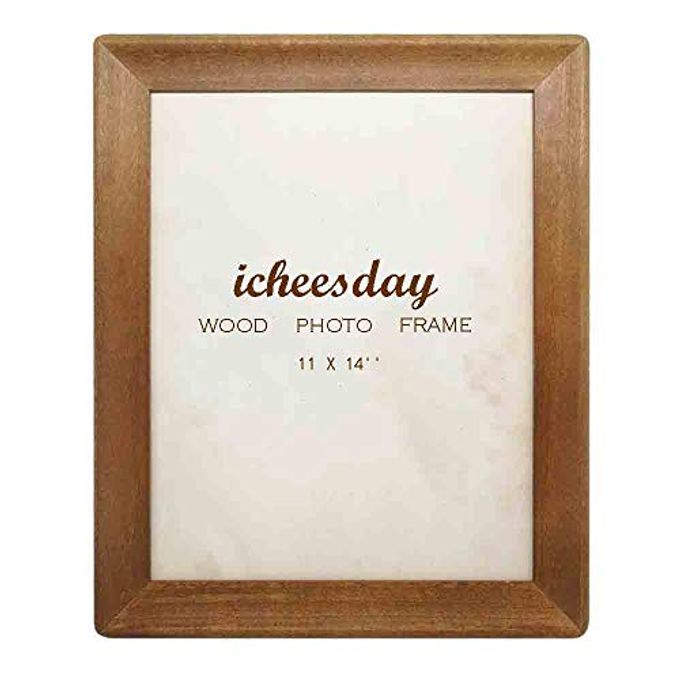 icheesday Rustic Picture Frames 11x14, Made of Brown Solid Wood for Wall Mounting Display Photos Diploma Certificate Award - Image 1